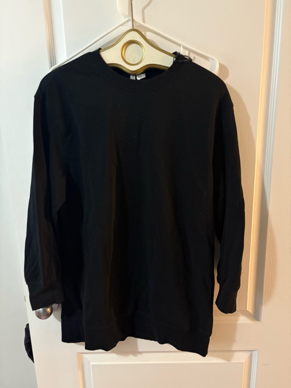 H&M Black Sweatshirt Dress Long Sleeve Crew Neck Size Small
